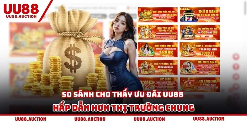 So sánh cho thấy ưu đãi UU88 hấp dẫn hơn thị trường chung