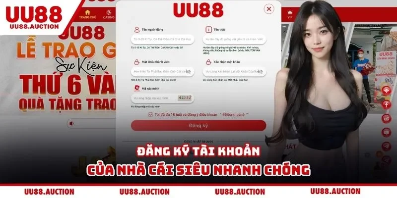 Đăng ký tài khoản của nhà cái siêu nhanh chóng